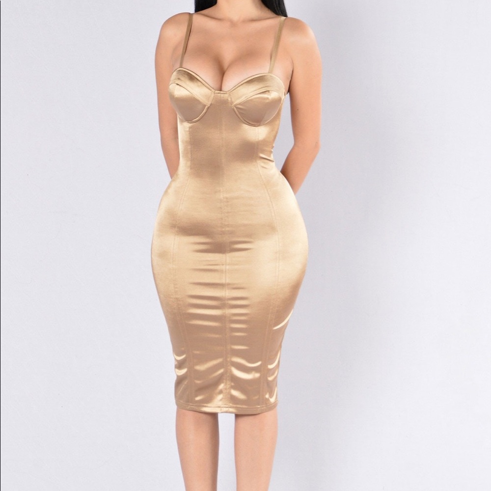 Fashion Nova Gold Dress